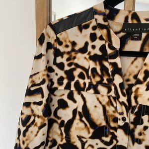 Animal print shirt dress